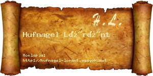 Hufnagel Lóránt névjegykártya